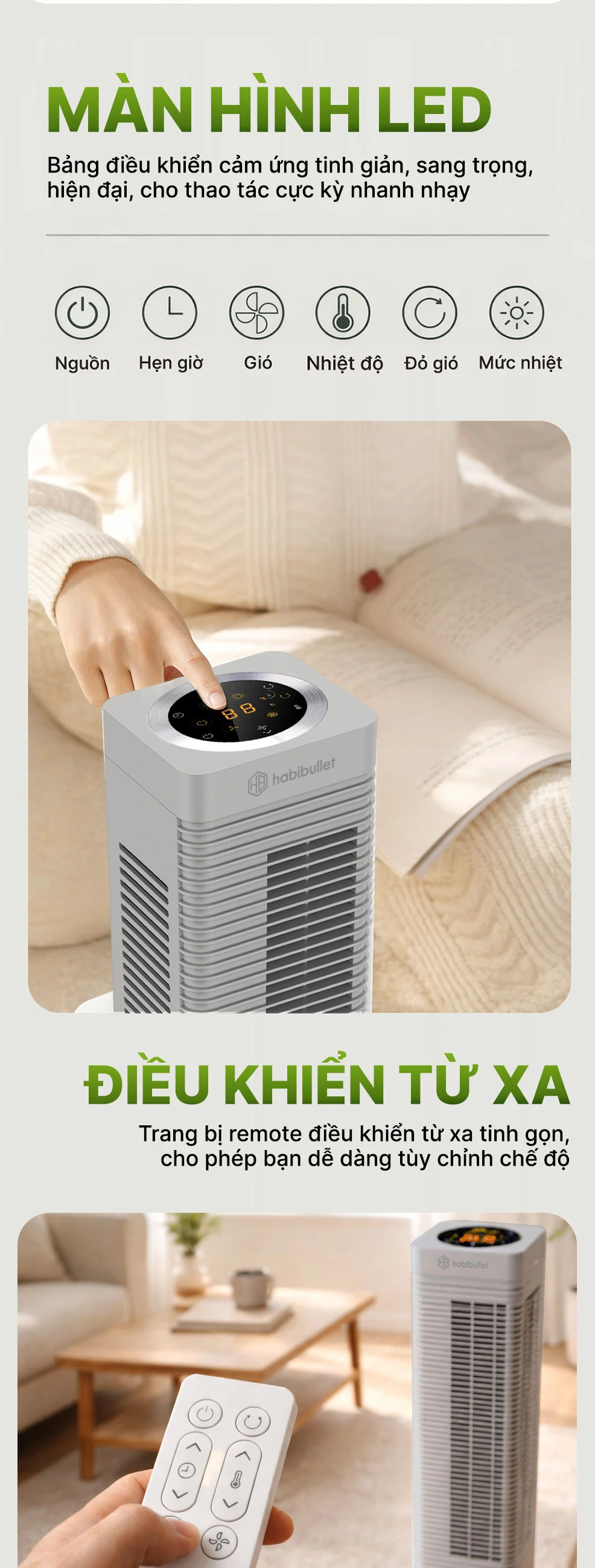 Máy sưởi Ceramic cao cấp Habibullet HeatTitan HHB-2025G BH245149 2