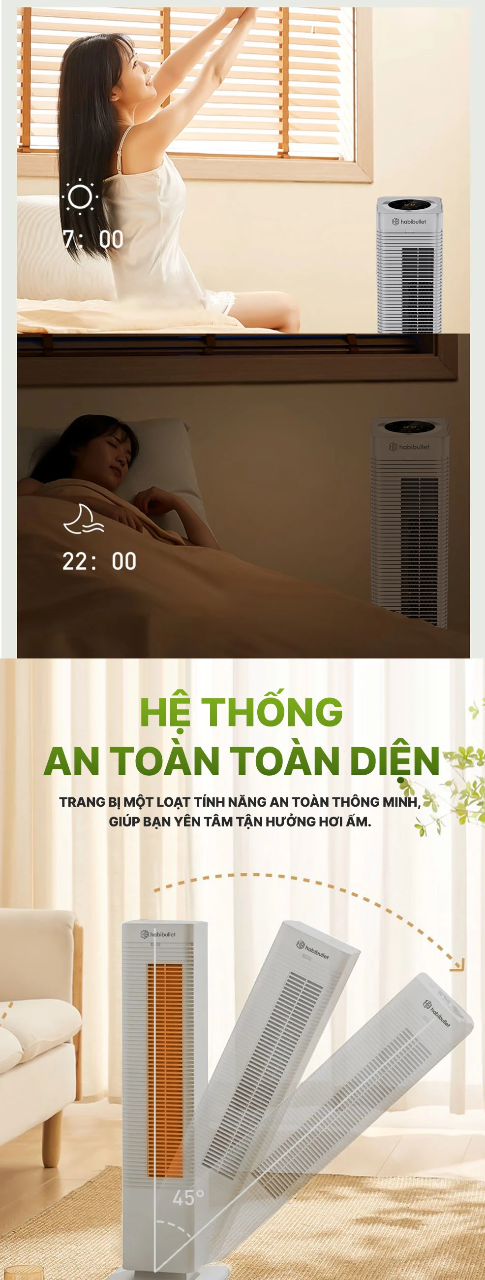 Máy sưởi Ceramic cao cấp Habibullet HeatTitan HHB-2025G BH245149 7