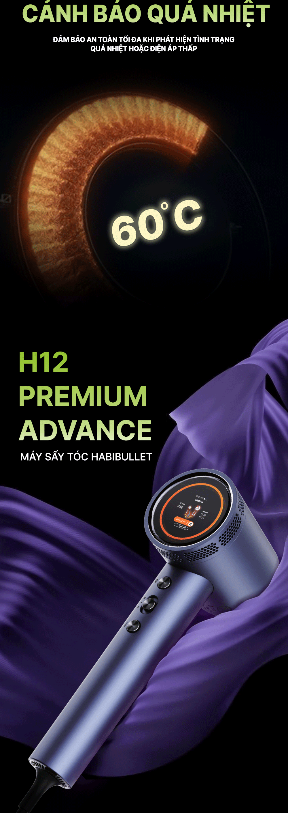 Máy sấy tóc AI Plasma Habibullet H12 Premium Advance BH245141 10
