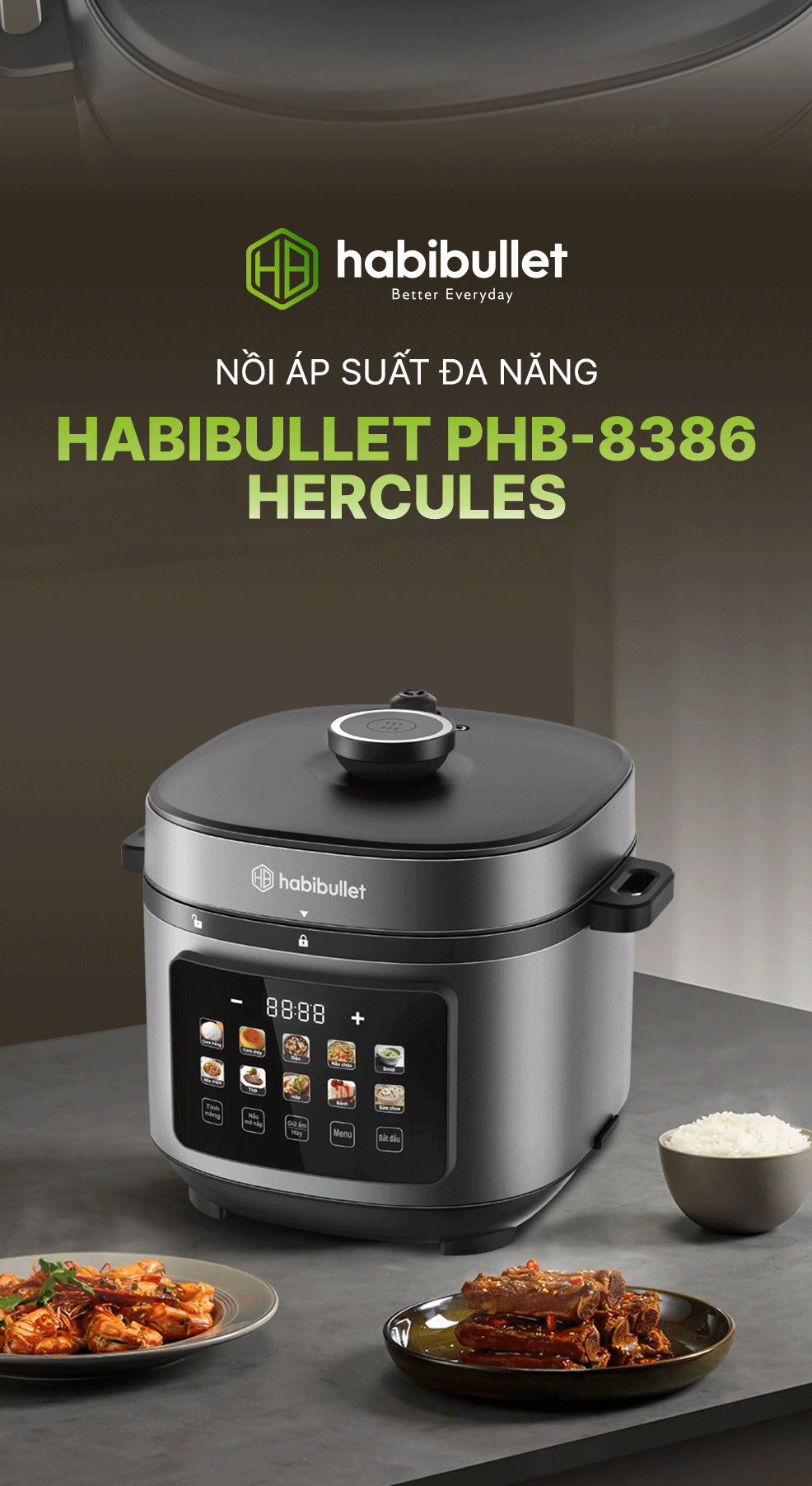 Nồi Áp Suất Đa Năng PHB-8386 HERCULES BH245142 10
