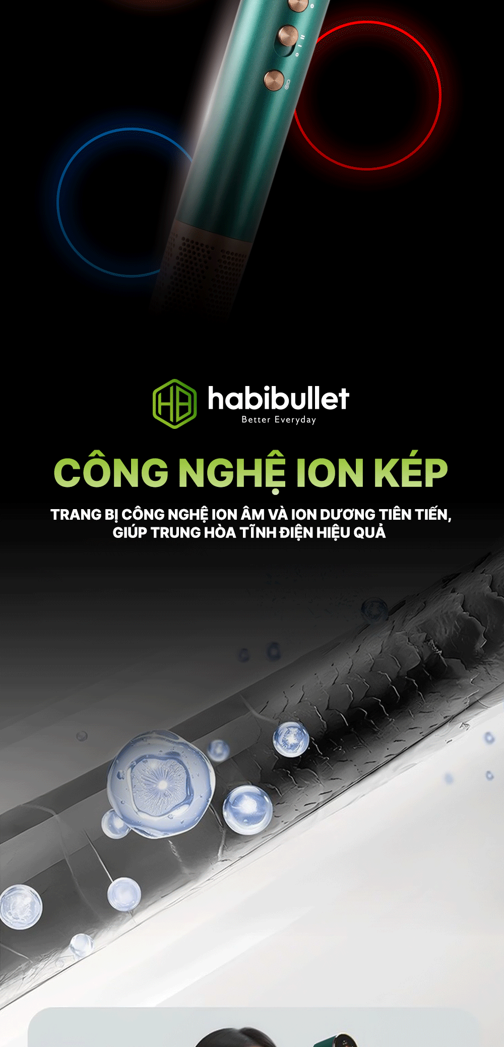 Máy sấy tóc Plasma Habibullet H9 Premium Velisse BH245140 5