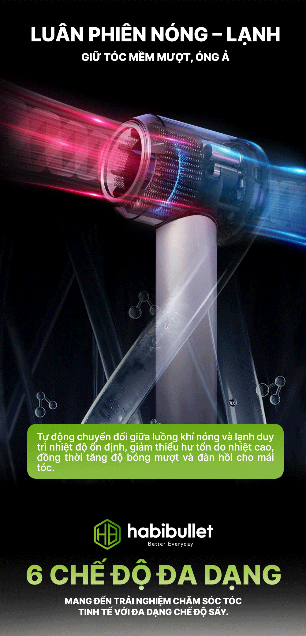 Máy sấy tóc Plasma Habibullet H9 Premium Velisse BH245140 7
