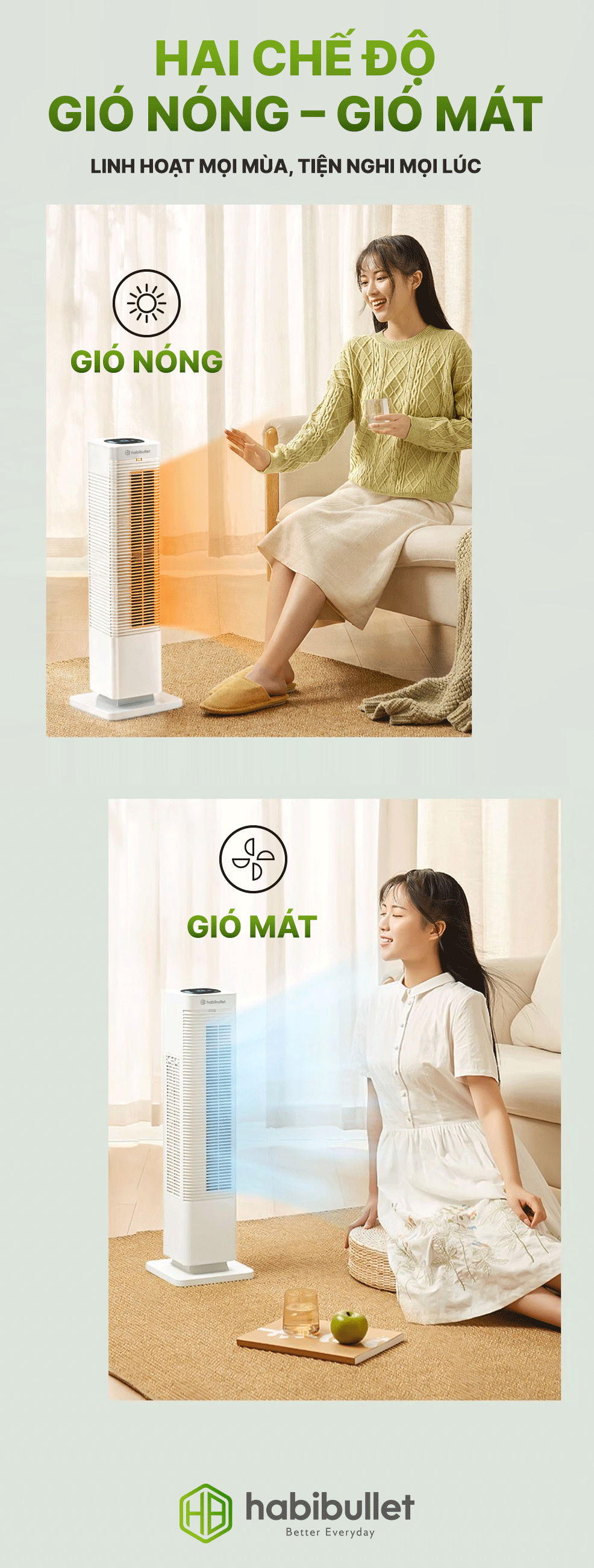 Máy sưởi Ceramic cao cấp Habibullet HeatTitan HHB-2025W BH245148 4