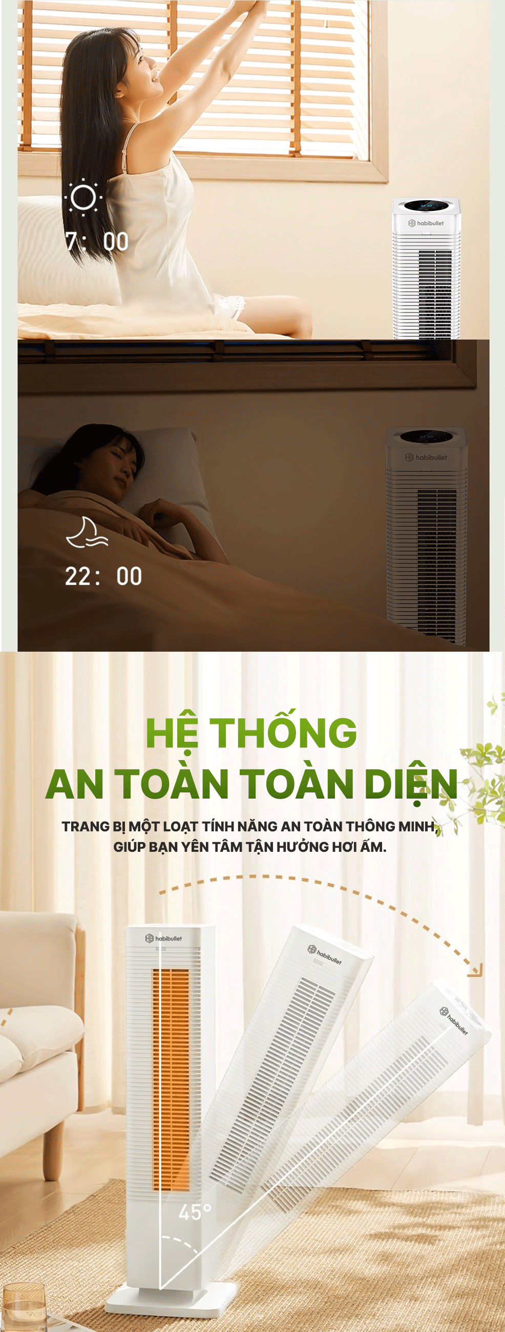 Máy sưởi Ceramic cao cấp Habibullet HeatTitan HHB-2025W BH245148 7