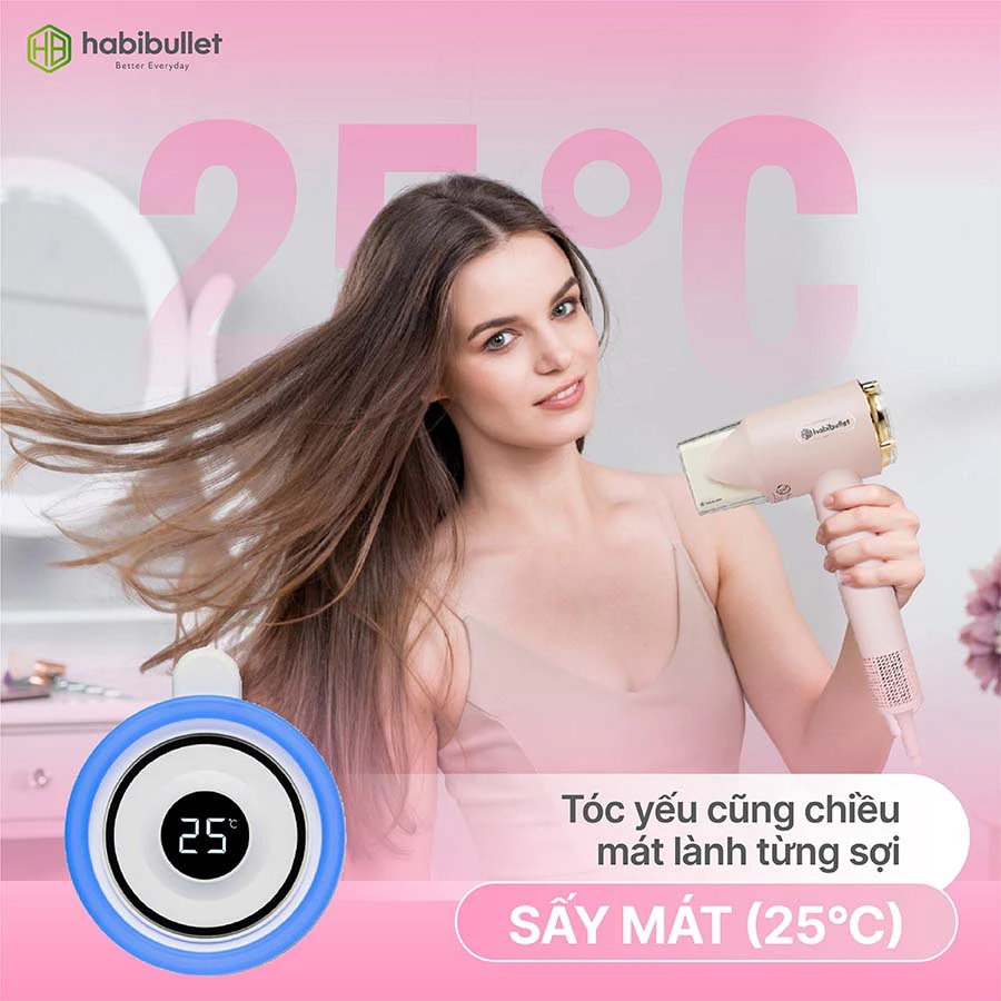 Máy sấy và chăm sóc tóc cao cấp Habibullet HHB2599 Princess BH245129 11