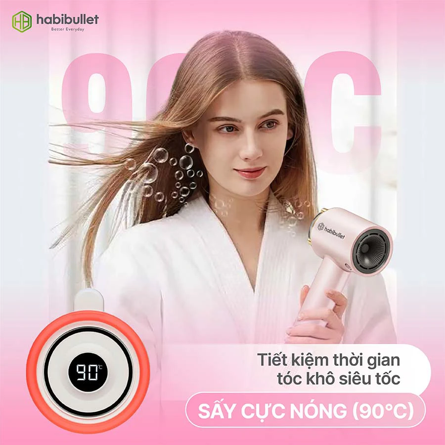 Máy sấy và chăm sóc tóc cao cấp Habibullet HHB2599 Princess BH245129 14